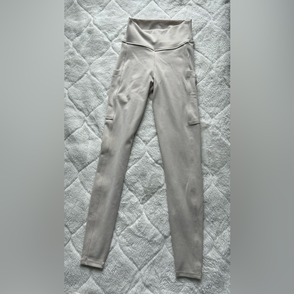 Bombshell Sportswear Lounge Rib Side Pocket Leggings - Oatmeal - S